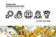 30 International Women's Day Icons, an Outline Icon by Side Project (Thumbnail 1 of 7)