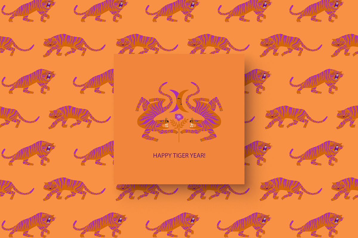 Folk Art Tigers, an Animal Illustration by Annakniaz (Photo 15 of 15)