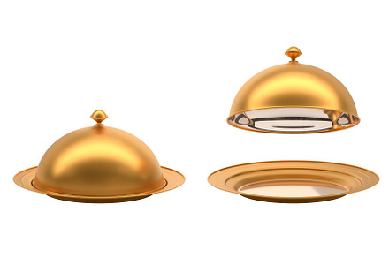 3D Gold tray with open and closed, a Food & Drink 3D Model by Marozhkastudio