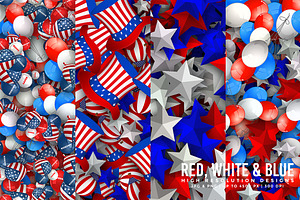 Red, White and Blue, a Pattern Graphic by Digital Art Creations