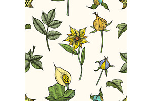 Vector Vintage Seamless Floral Pattern.