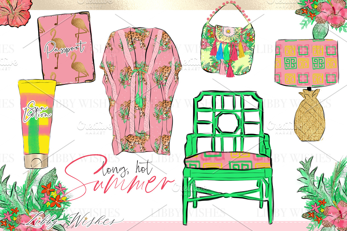 Palm Springs Tropical Clipart, an Animal Illustration by Libby Wishes (Photo 6 of 19)