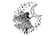 Fairy Moon Butterfly Silhouette, an Object Illustration by Gaye Art (Thumbnail 28 of 31)
