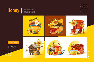 Honey Background Set, a Background Graphic by shin_std