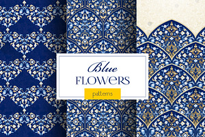 1.Kit Of Eastern Decor. Blue Flowers