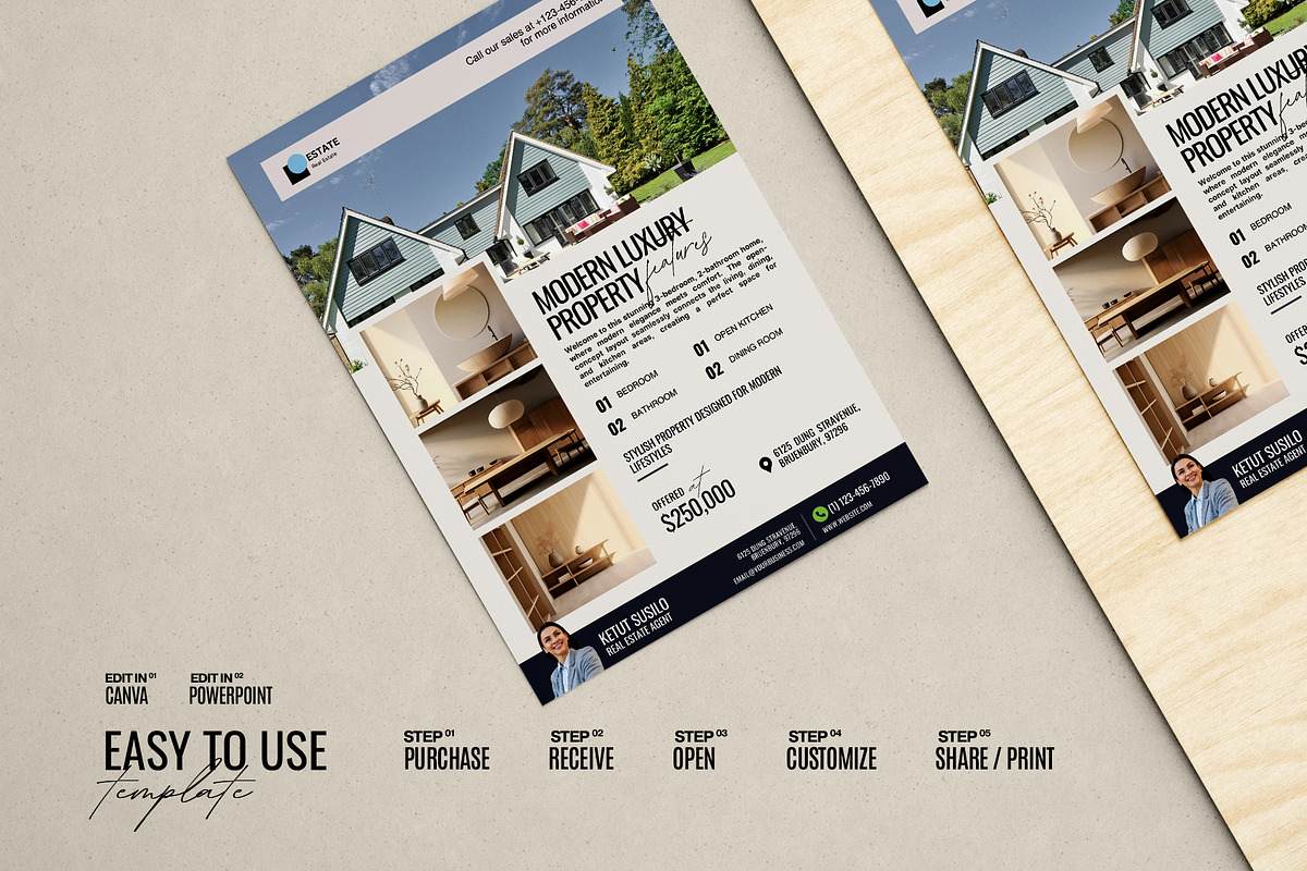 Realtor Flyer Template For Canva, a Flyer Template by Prapti Design (Photo 4 of 10)
