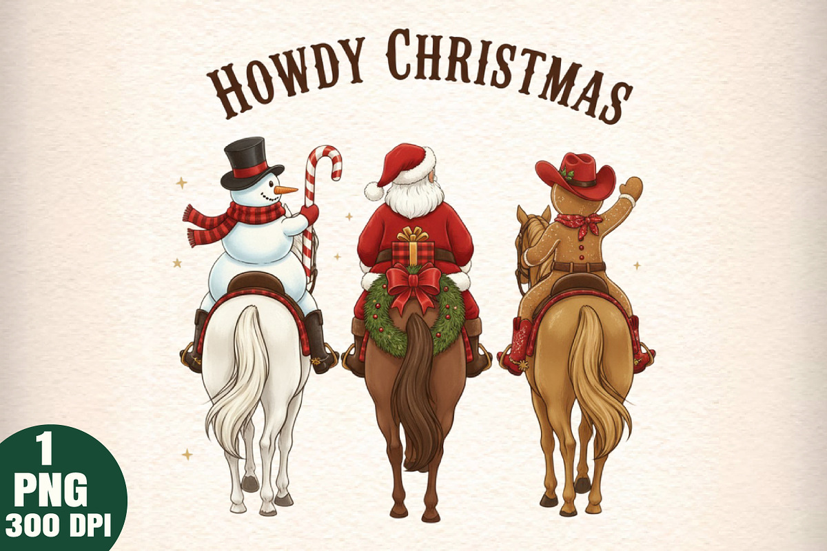 Howdy Christmas Cowboy PNG, an Illustration by Daily.Designs (Photo 1 of 5)