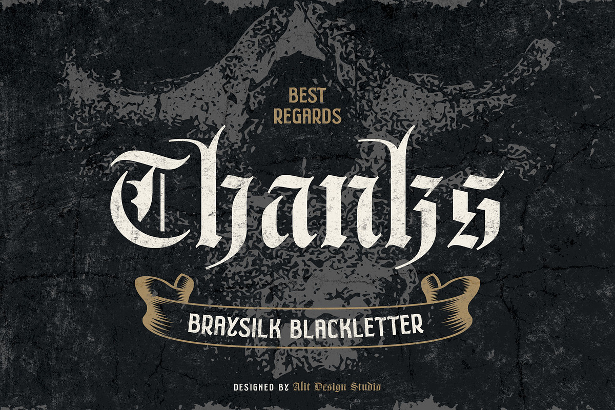 Braysilk Typeface, a Blackletter Font by alit design (Photo 22 of 22)