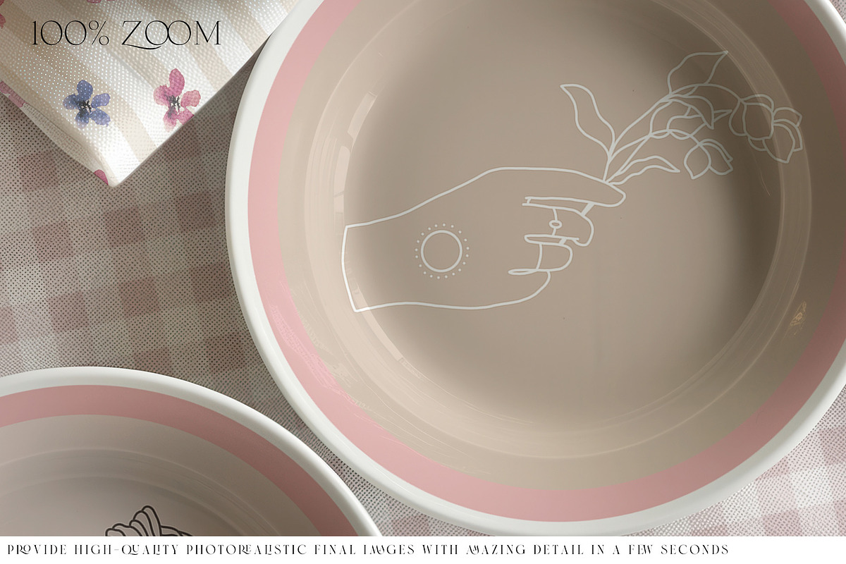 2 Types of Plates Tablecloth Napkin, a Household Mockup by mock-ups (Photo 4 of 11)
