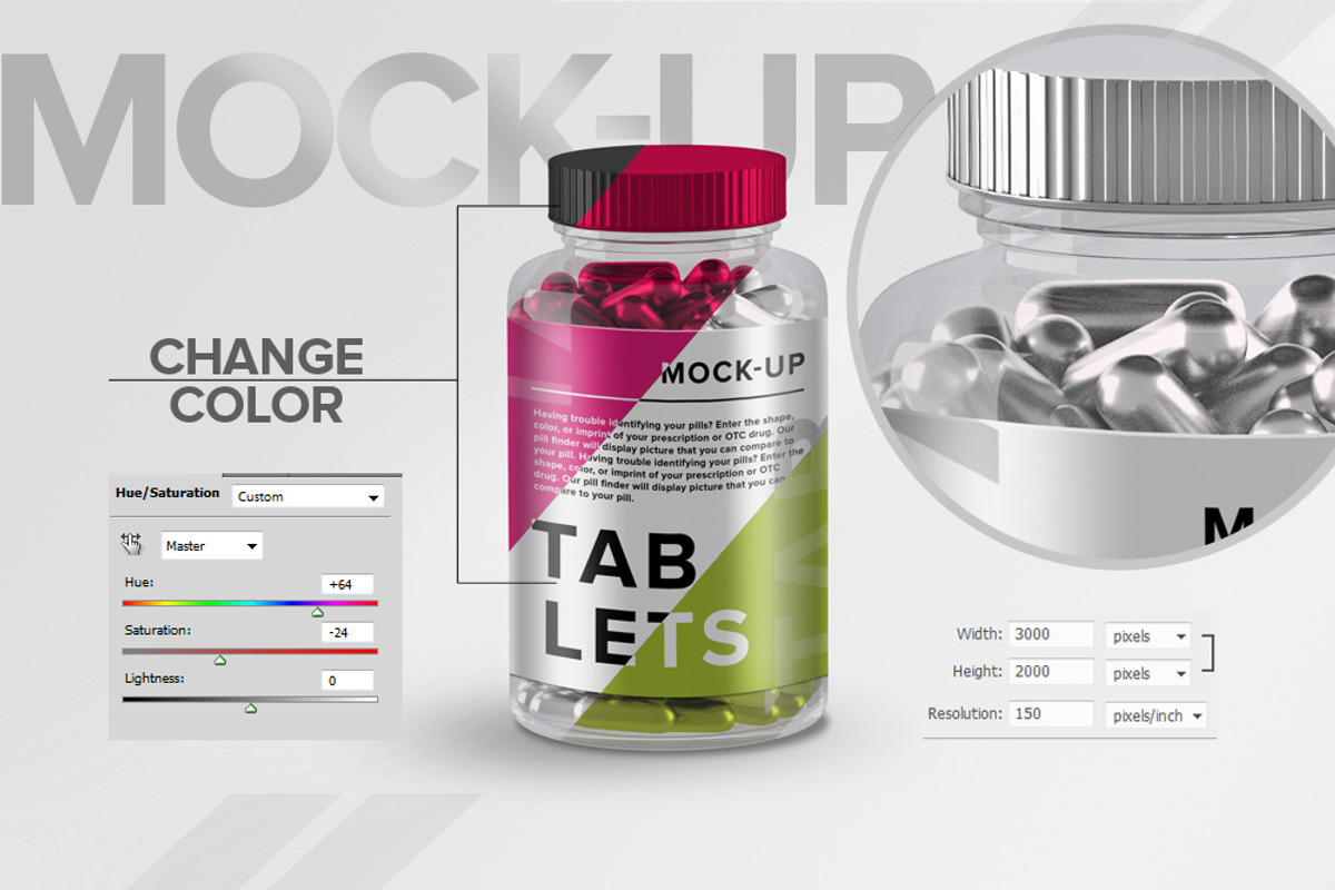 Vitamins Tablets Pills Bottle label, a Product Mockup by shaman (Photo 1 of 4)