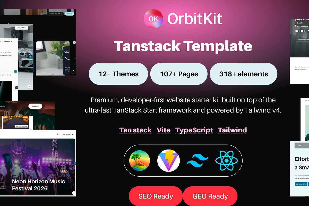 OrbitKit–Tanstack Multi-Template Kit, a Landing Page Template by Obare27 (Photo 1 of 4)