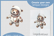 Cute Astronauts Watercolor Clipart, a Decorative Illustration by Digital Dreamscaping (Thumbnail 4 of 5)