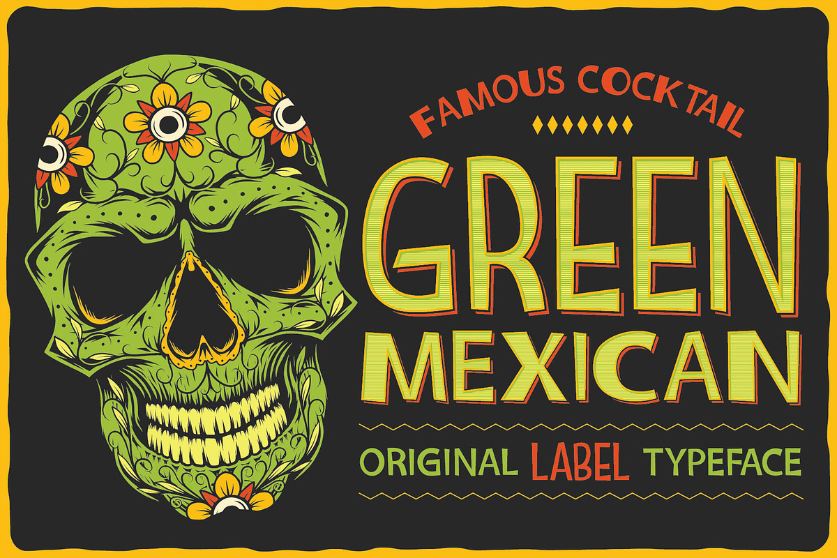 Green Mexican Typeface, a Symbol Font by VozzyStock (Photo 1 of 6)