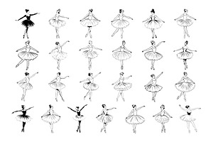 50 Ballerinas Procreate Stamps Brush