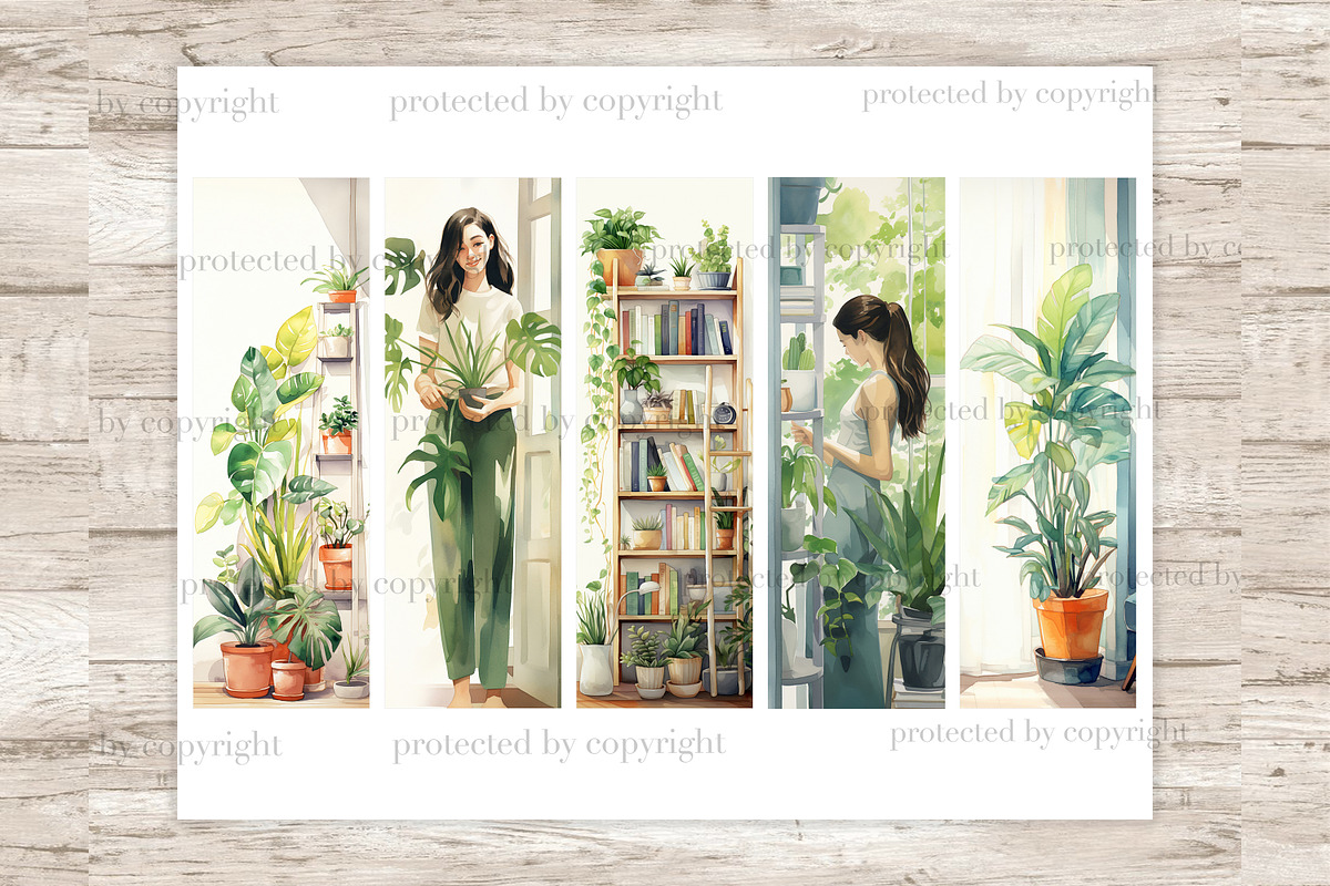 Plant Lover Bookmark | Botanical, a Person Illustration by GlamArtZhanna (Photo 2 of 3)
