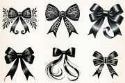 Watercolor Black Month Bow Clipart, a Seasonal Illustration by DreamArtGraphic (Thumbnail 2 of 5)