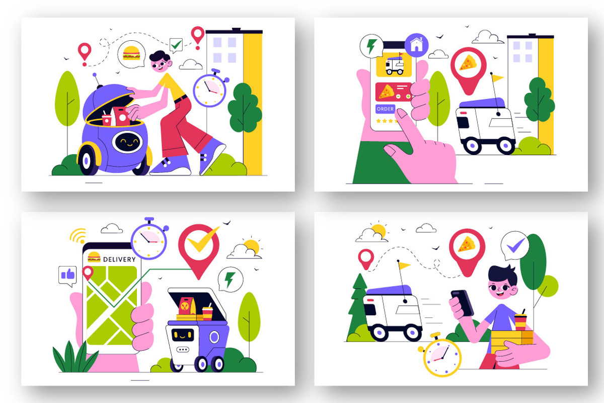 10 Robotic Food Delivery Service, a Food Illustration by denayunebgt (Photo 3 of 4)