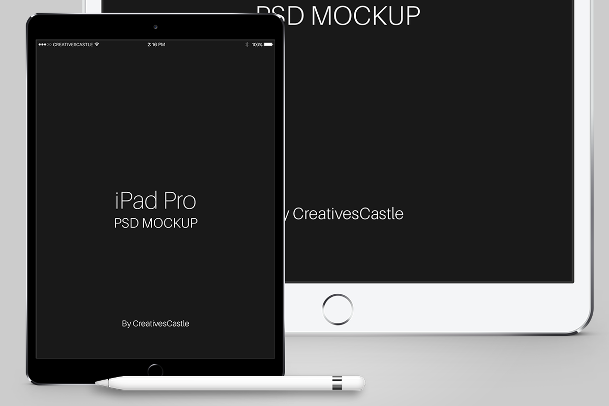 iPad Pro PSD Mockup with Pen, an iPad Mockup by CreativesCastle (Photo 5 of 5)