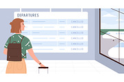 Cancelled flight concept, a Person Illustration by Good Studio (Thumbnail 3 of 4)