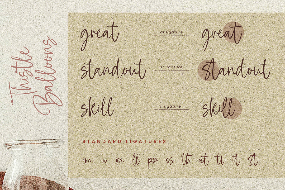 Thistle Balloons, a Script Font by Ditatype (Photo 8 of 10)