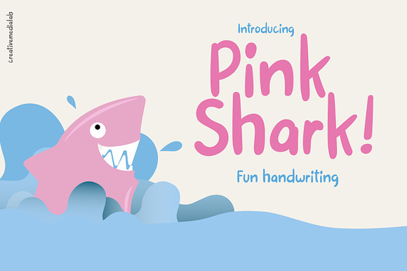 Pink Shark - Fun handwriting preview 7