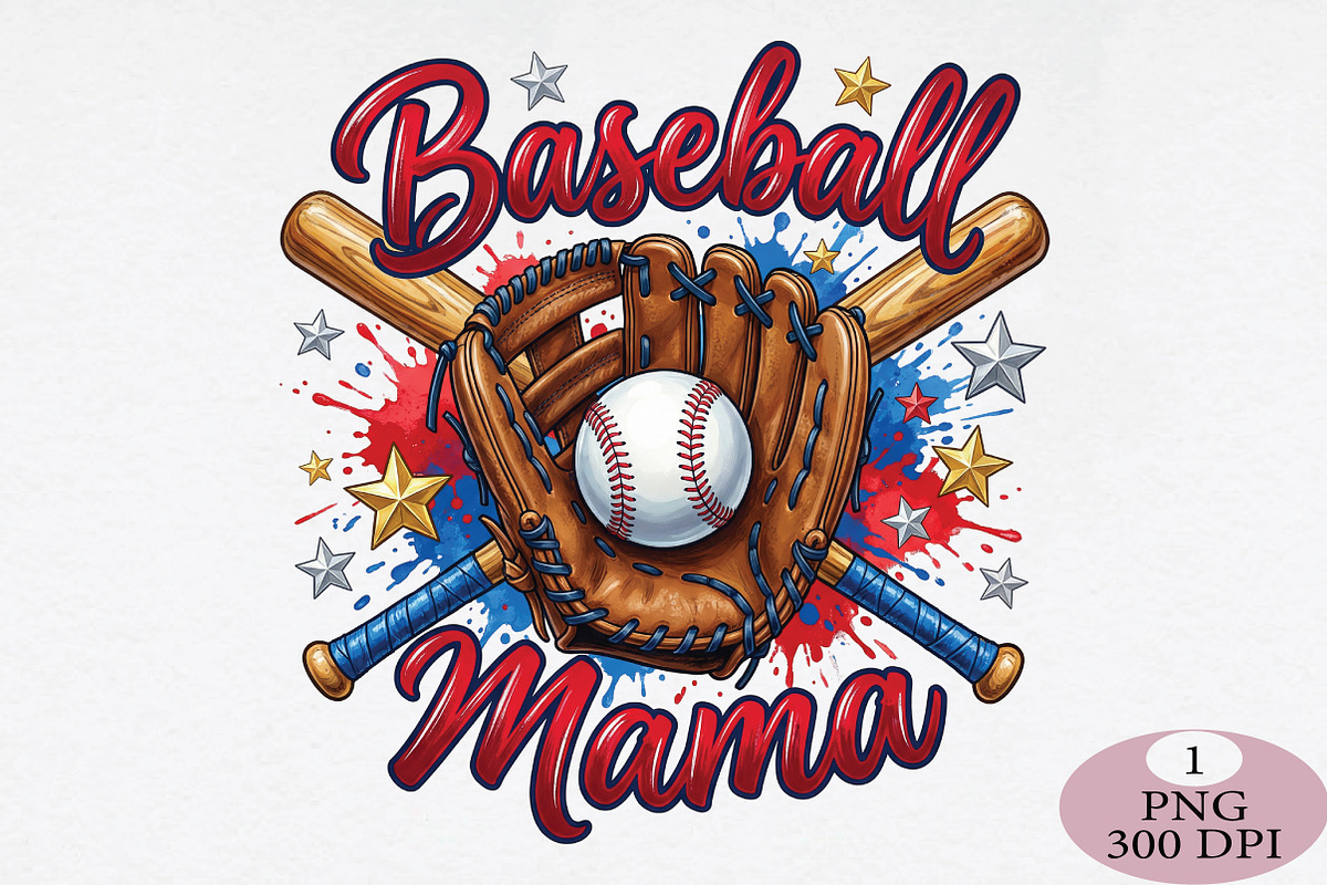 Baseball Mama Sublimation PNG, an Illustration by Daily.Designs (Photo 1 of 5)