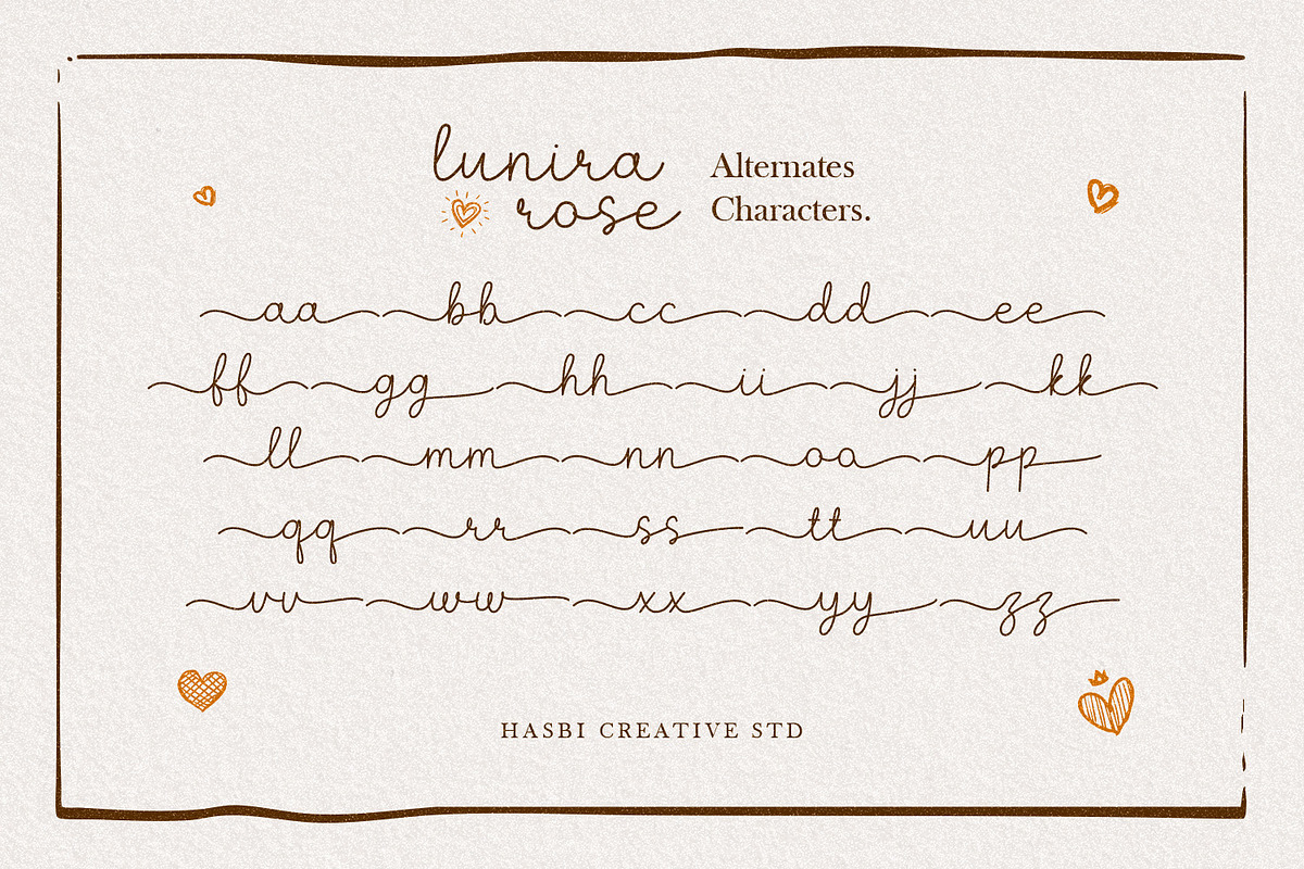 Lunira Rose - Handwritten Script, a Script Font by Hasbi Creative (Photo 8 of 9)