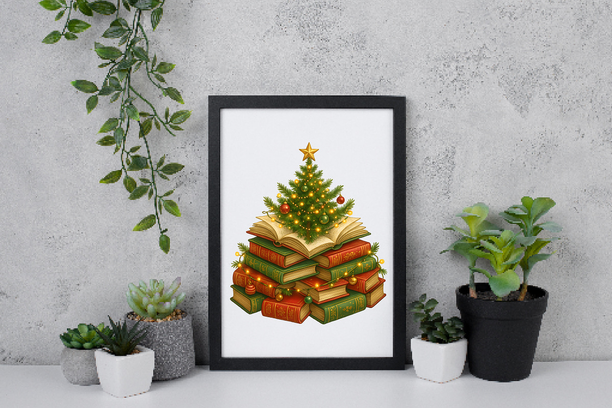 Bookish Christmas Png Christmas Tree, an Illustration by Daily.Designs (Photo 4 of 5)