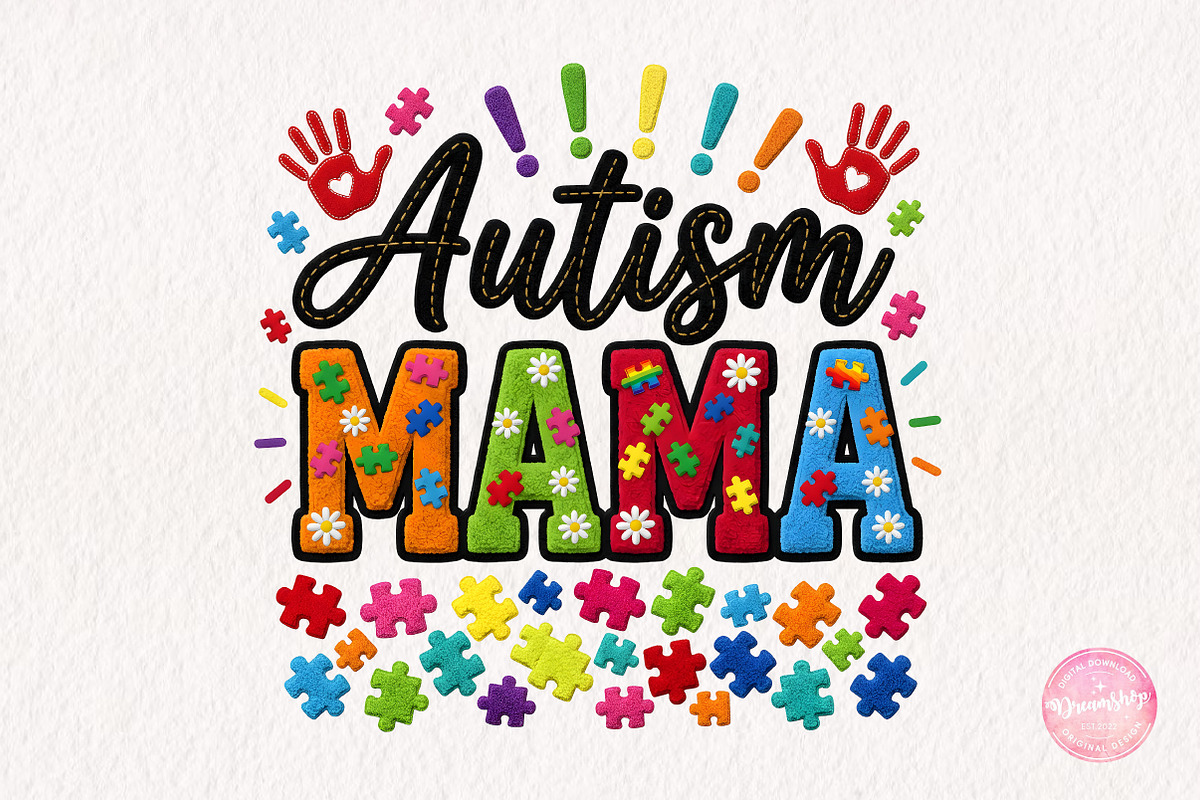 Autism Mama, Autism Awareness Day, an Illustration by CreationArt (Photo 6 of 6)