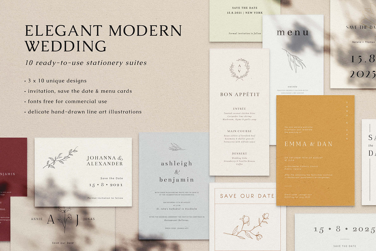 ELEGANT MODERN WEDDING | 30 Cards, an Invitation Template by Crocus Paperi (Photo 1 of 11)