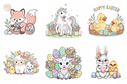 Easter Animals Clipart PNG Cute., an Animal Illustration by KennedyStudio (Thumbnail 3 of 5)