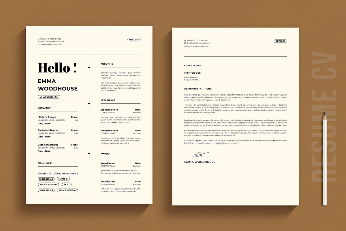 Resume CV Layout, a Resume Template by MightyDesign (Photo 1 of 8)