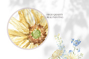 Watercolor Clipart-Blue Cream Floral, a Decorative Illustration by Beigetime (Thumbnail 2 of 16)