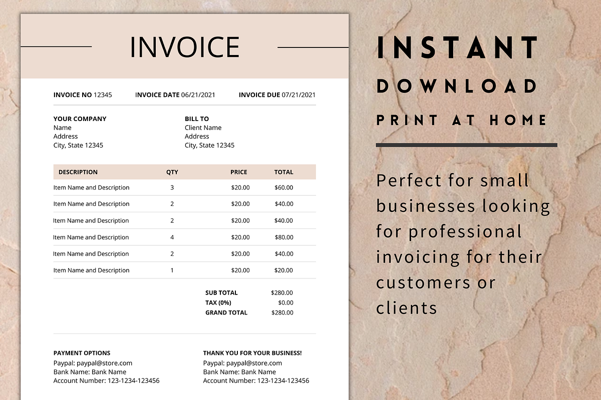 Invoice Template for Canva, a Templates & Theme by Minva Themes (Photo 2 of 3)