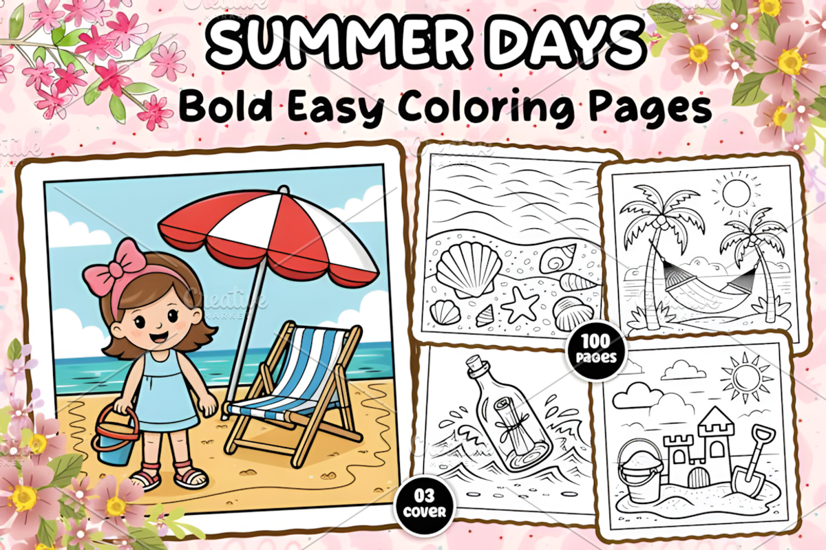 Summer Days Delight Coloring Book, a Seasonal Illustration by Design Station (Photo 1 of 4)