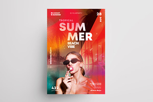 Summer Party Event Flyer PSD