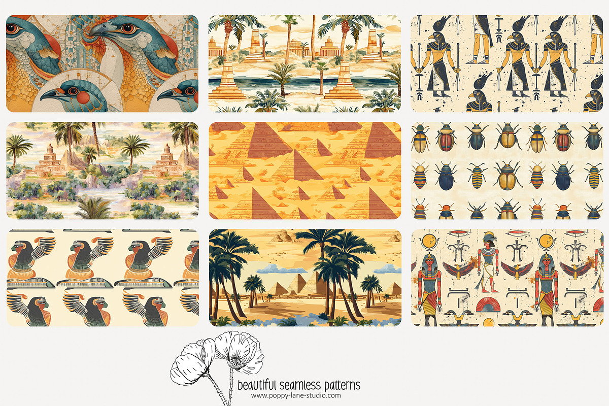 70 Ancient Egypt seamless pattern, a Pattern Graphic by Poppy Lane Studio (Photo 6 of 10)
