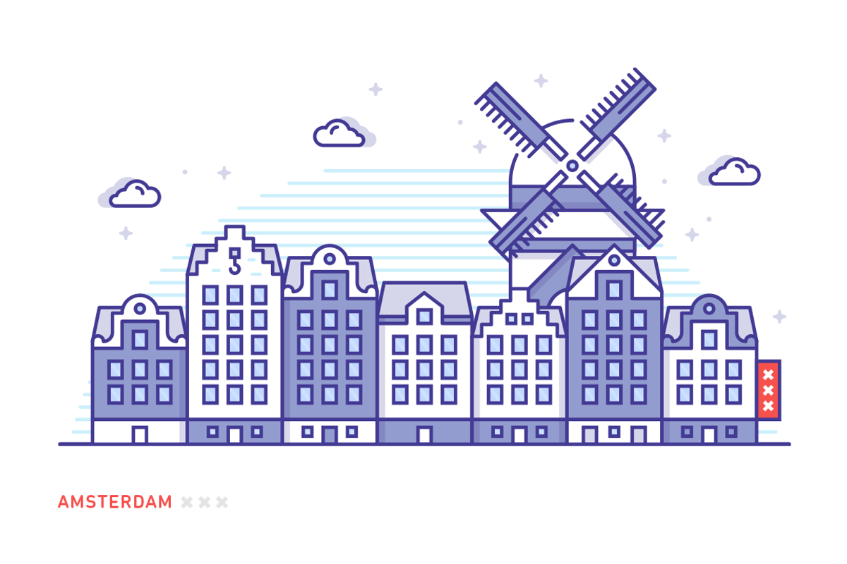 Amsterdam x Illustrated City Skyline, an Illustration by Petr Knoll (Photo 2 of 2)