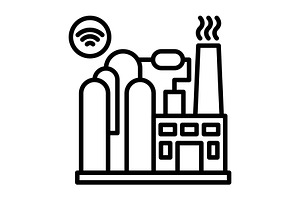 Chemical Plant Line Icon, an Icon by Pexelpy