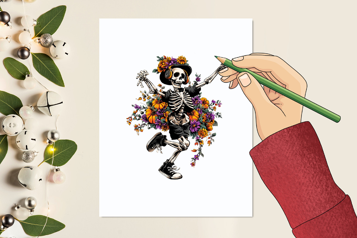 Halloween Skeleton Dance Sublimation, a Graphic by designcity5 (Photo 5 of 5)