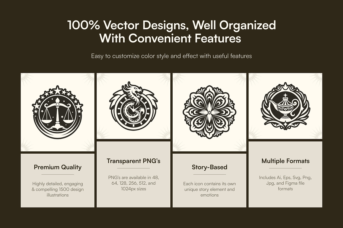 1500 Tattoo Symbols Icons, a Solid Icon by Creative Stall (Photo 2 of 19)