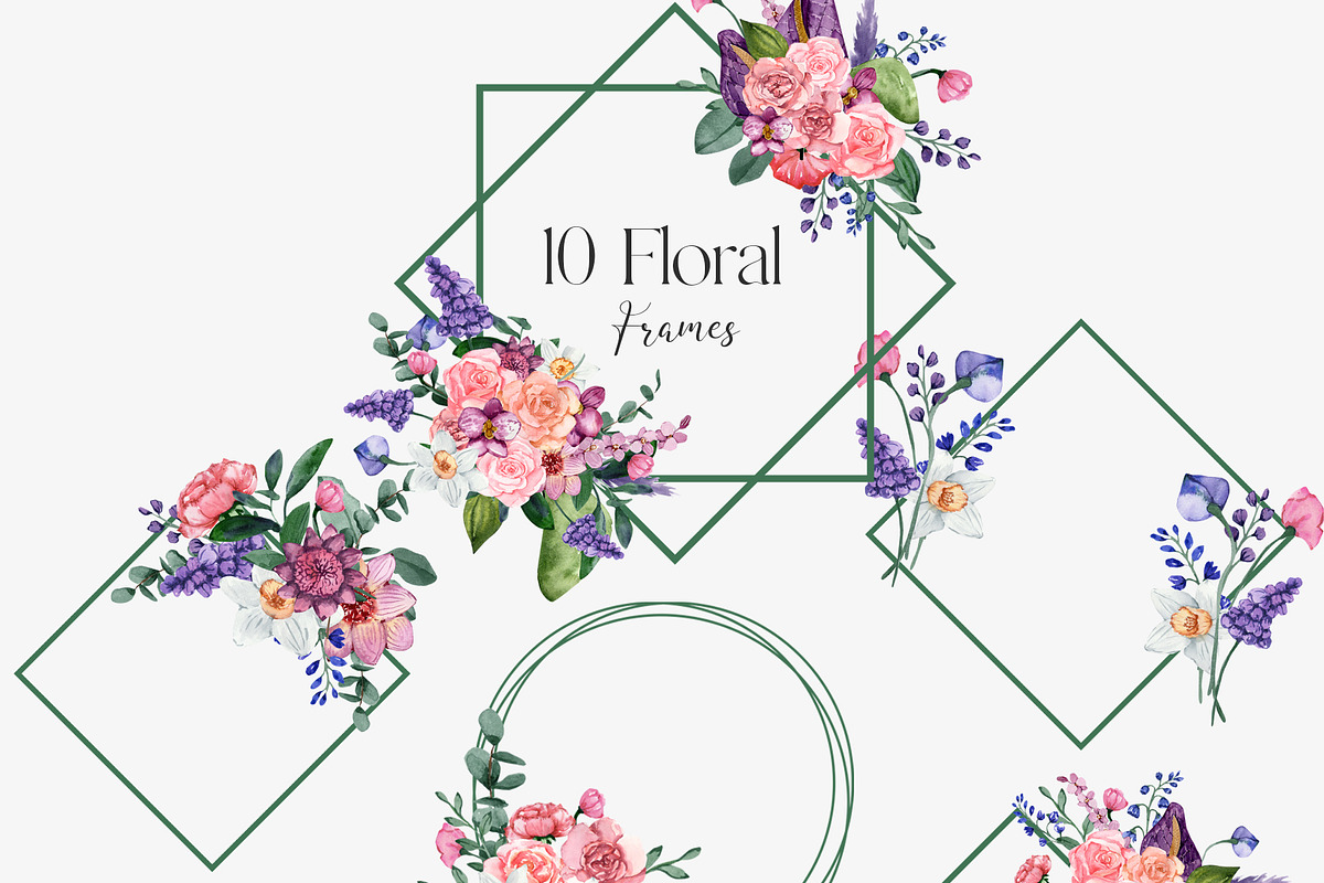 SALE! Florena watercolor floral, a Decorative Illustration by Julia Bogdan (Photo 9 of 10)