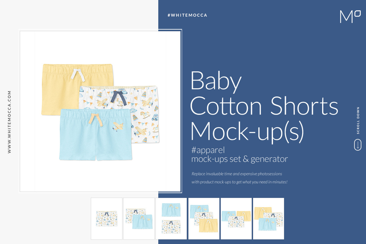 Baby Cotton Shorts Mock-ups Set, a Bottom Mockup by Mocca Mockups Store (Photo 3 of 22)