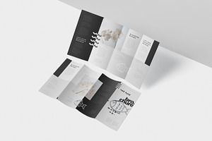 Roll-Fold Brochure Mockup - DL DIN