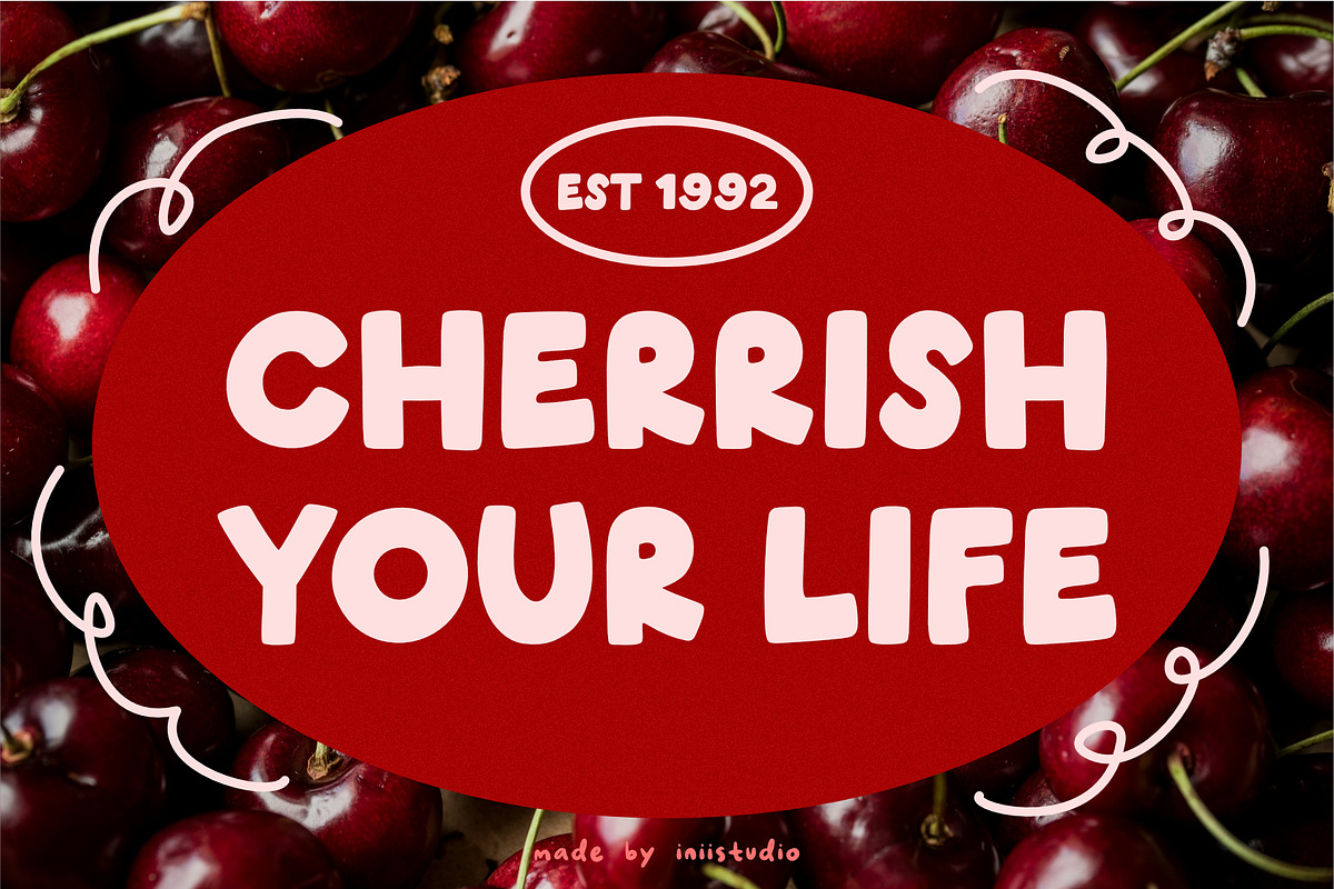 Cherry - cute handwritten font, a Handwritten Font by Iniistudio (Photo 3 of 5)