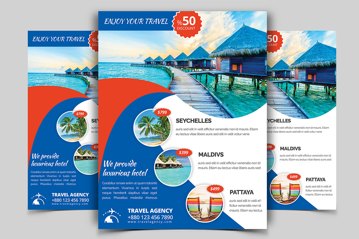 10 Travel Flyers Bundle 90% OFF, a Flyer Template by Imagine Design Studio (Photo 10 of 12)