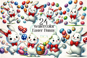 Easter Qute Bunny Clipart, an Illustration by DreamCafeArt