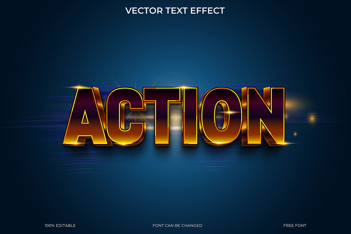 3D Action Text Effect EPS Vector, an Action Add-On by Imamul001