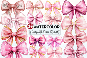 Pink Coquette Bow Sublimation Clipar, an Illustration by Rose Art
