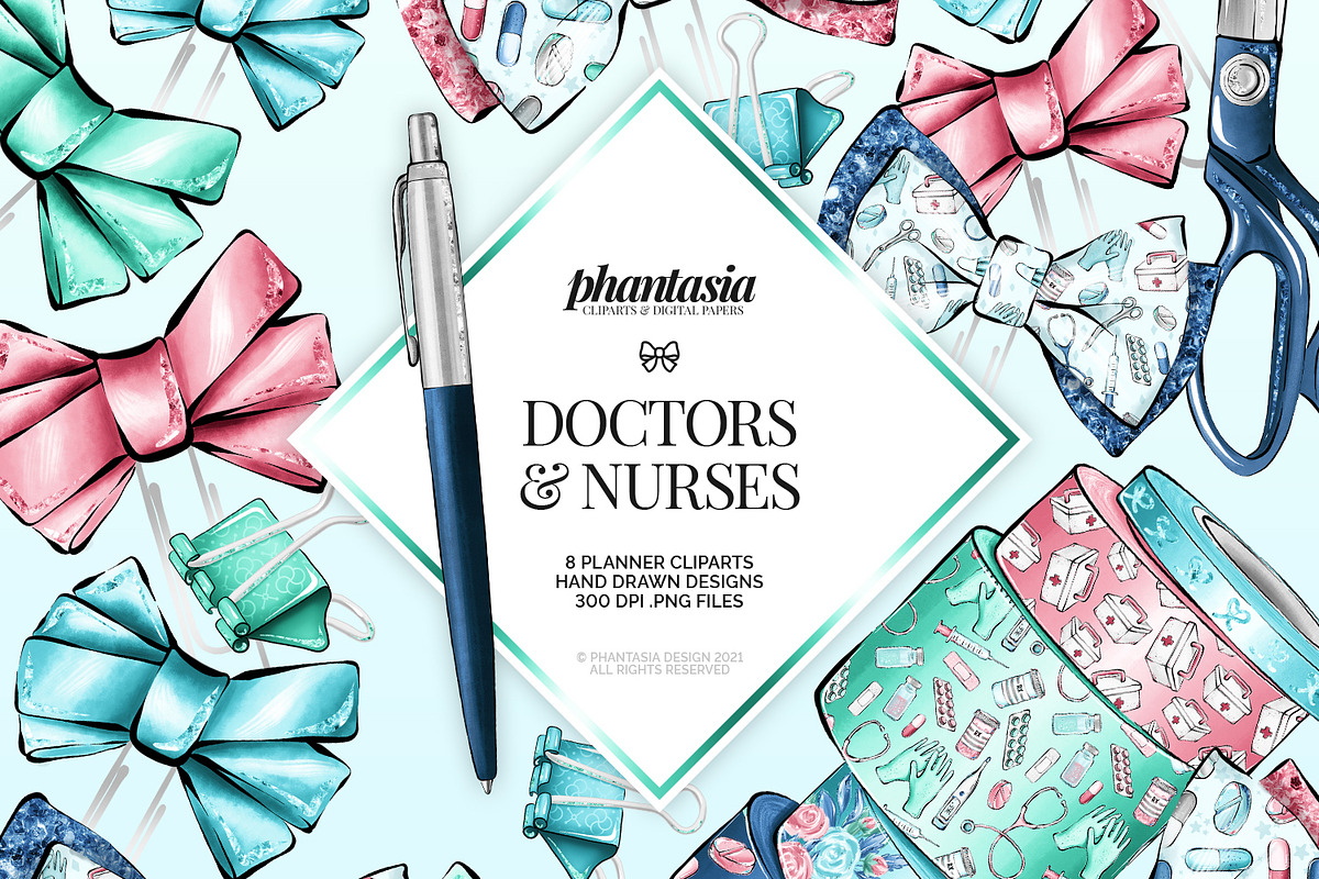 Medical Planner Cliparts, a Healthcare Illustration by Phantasia Design (Photo 1 of 2)